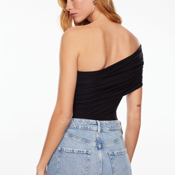 Dynamite One Shoulder Draped Bodysuit - Picture 2 of 7